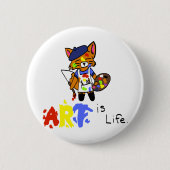 Fred the Fox-Artist Ronde Button 5,7 Cm (Voorkant)