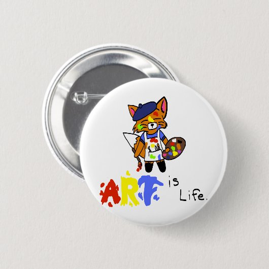 Fred the Fox-Artist Ronde Button 5,7 Cm (Voorkant /achterkant)