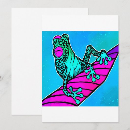 Fred The Frog Cute Wild Animals Lover Perfect Gift Feestdagenkaart (Voorkant / Achterkant)