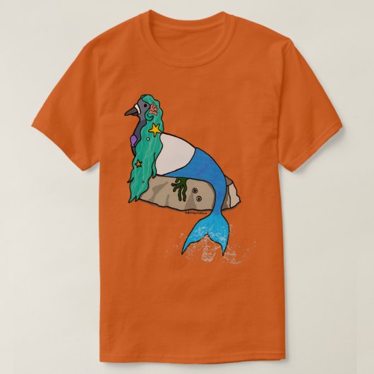 Fred the Pigeon Mermaid T-shirt (Design voorkant)