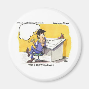 Fred Trekt Een Lege Funny Offbeat Cartoon Geschenk Magneet