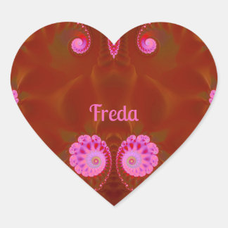 FREDA COOL! ~ ROZE SPIN ~ Helder ontwerp ~ Hart Sticker
