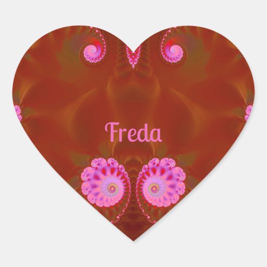 FREDA COOL! ~ ROZE SPIN ~ Helder ontwerp ~ Hart Sticker (Voorkant)