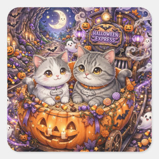Freda en Junior Halloween Express Muismat | Kaw Vierkante Sticker