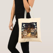 Freda en Junior Paris Night Tote Bag | Kawaii Kat (Voorkant (product))