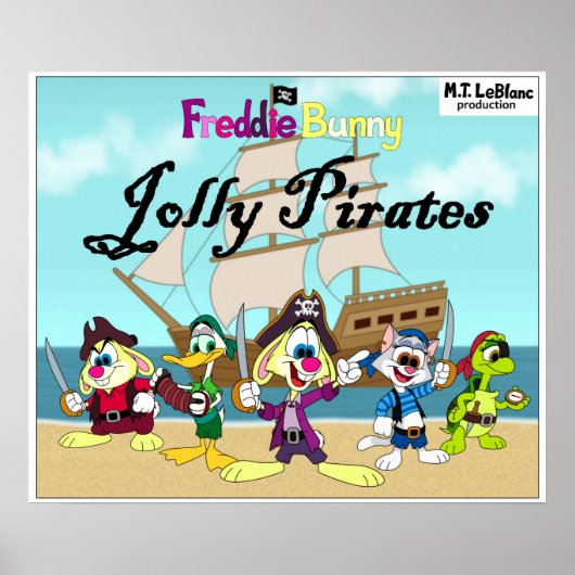 Freddie Bunny Jolly Pirates poster (Voorkant)