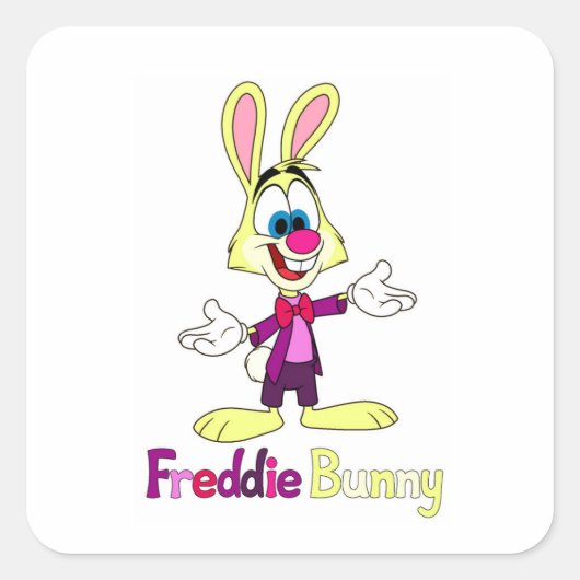 Freddie Bunny Vierkante Sticker (Voorkant)