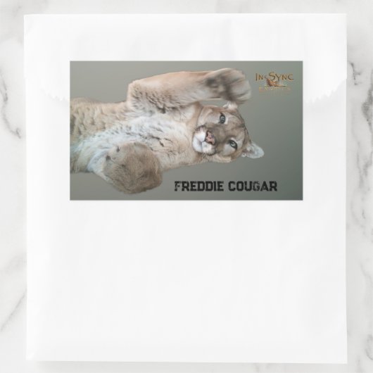 Freddie Cougar Rechthoekige Sticker (Tas)