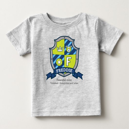 Freddie letter F jongensnaam betekent wapenschild (Voorkant)