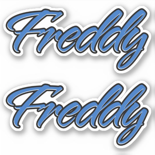 Freddy Name blue Aufkleber Sticker Stickerset (Voorkant)