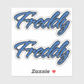 Freddy Name blue Aufkleber Sticker Stickerset (Vel)