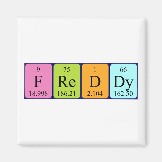 Freddy periodiek table naam magnet (Voorkant)