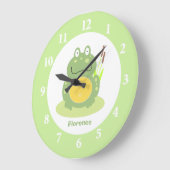 Freddy the Frog Green Nursery Wall Clock Grote Klok (Hoek)