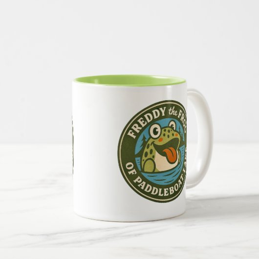 Freddy the Frog LVL Mug Tweekleurige Koffiemok (Voorkant rechts)