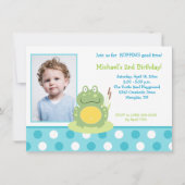 Freddy the Frog Photo Birthday Invitation Kaart (Voorkant)