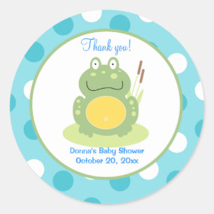 Freddy the Frog Round Favor Sticker