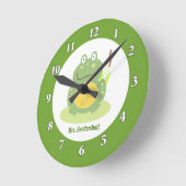 Freddy the Frog Wall Clock - Groen Ronde Klok (Hoek)