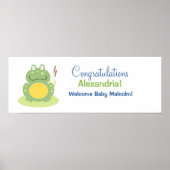 Freddy the Green Frog Baby shower Banner Poster (Voorkant)