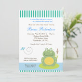 Freddy the Pond Frog Baby shower 5x7 Uitnodiging (Staand voorkant)