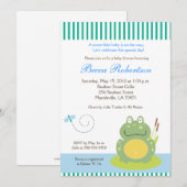 Freddy the Pond Frog Baby shower 5x7 Uitnodiging (Voorkant / Achterkant)
