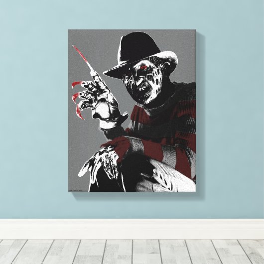 Freddy vs. Jason | Freddy Seeing Red Canvas Afdruk (Insitu (Houten vloer))