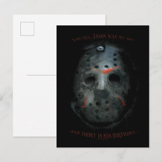 Freddy vs. Jason | Jason Mask Quote Briefkaart (Voorkant / Achterkant)