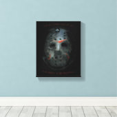 Freddy vs. Jason | Jason Mask Quote Canvas Afdruk (Insitu (Houten vloer))