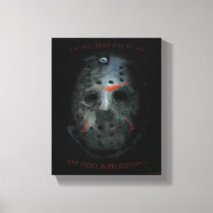 Freddy vs. Jason   Jason Mask Quote Canvas Afdruk