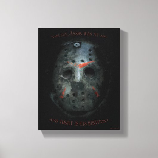 Freddy vs. Jason | Jason Mask Quote Canvas Afdruk (Voorkant)