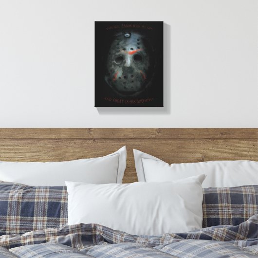 Freddy vs. Jason | Jason Mask Quote Canvas Afdruk (Insitu (Slaapkamer))