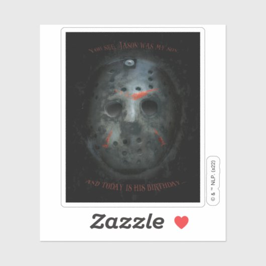 Freddy vs. Jason | Jason Mask Quote Sticker (Vel)