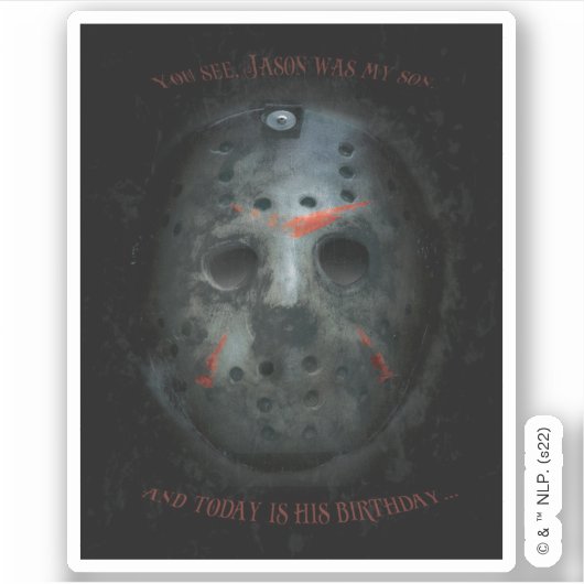 Freddy vs. Jason | Jason Mask Quote Sticker (Voorkant)