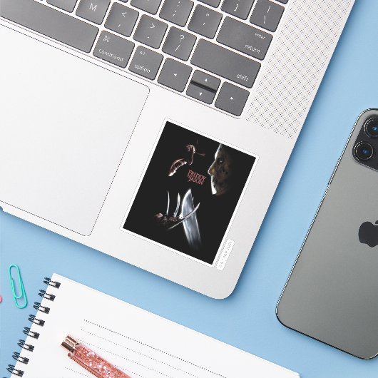 Freddy vs. Jason | Theatrisch Poster Sticker (Laptop met iPhone)