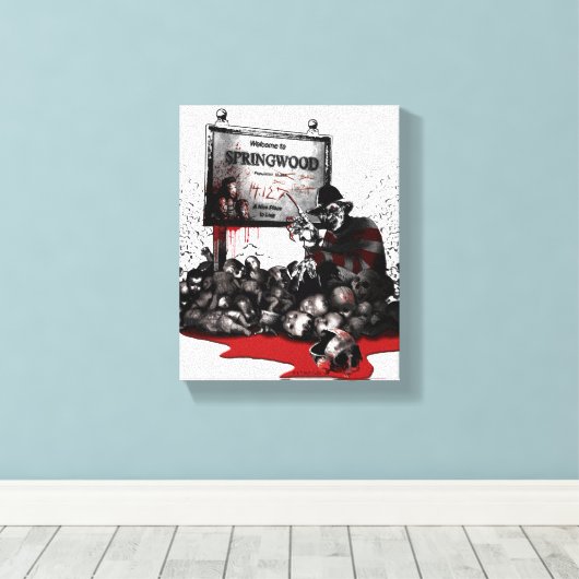 Freddy vs. Jason | Welkom in Springwood Canvas Afdruk (Insitu (Houten vloer))