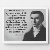 Frederic Bastiat Plunder Quote Fotoplaat (Voorkant)