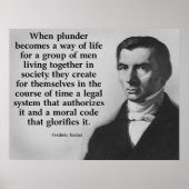 Frederic Bastiat Plunder Quote Poster (Voorkant)