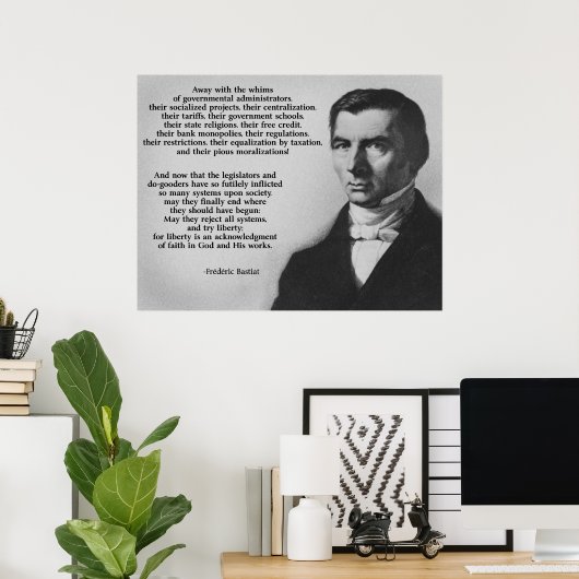 Frederic Bastiat try Liberty Poster (Thuiskantoor)