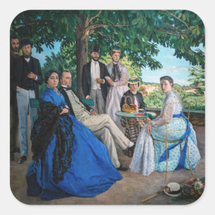Frédéric Bazille - De Familiereünie Vierkante Sticker