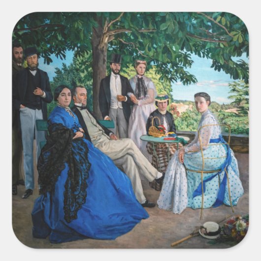 Frédéric Bazille - De Familiereünie Vierkante Sticker (Voorkant)