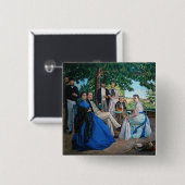 Frederic Bazille - de gezinshereniging Vierkante Button 5,1 Cm (Voorkant /achterkant)