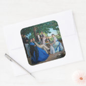 Frederic Bazille - de gezinshereniging Vierkante Sticker (Envelop)