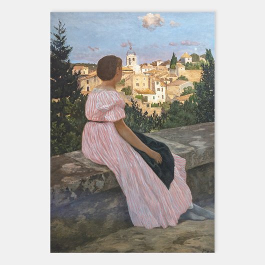 Frederic Bazille - de roze dress Inpakpapier Vel