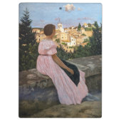 Frederic Bazille - de roze dress Klembord (Achterkant)