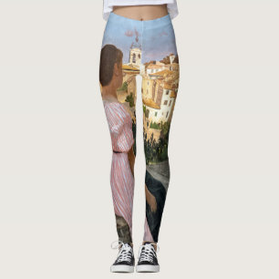 Frederic Bazille - de roze dress Leggings