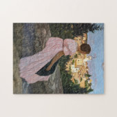 Frederic Bazille - de roze dress Legpuzzel (Horizontaal)