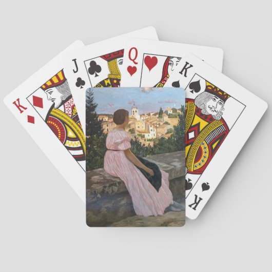 Frederic Bazille - de roze dress Pokerkaarten (Achterkant)