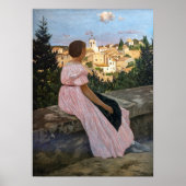 Frederic Bazille - de roze dress Poster (Voorkant)