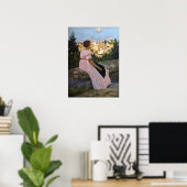 Frederic Bazille - de roze dress Poster (Thuiskantoor)