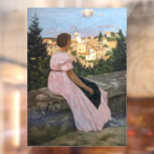 Frederic Bazille - de roze dress Raamsticker (Vel 2)