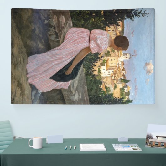 Frederic Bazille - de roze dress Spandoek (Beurs)